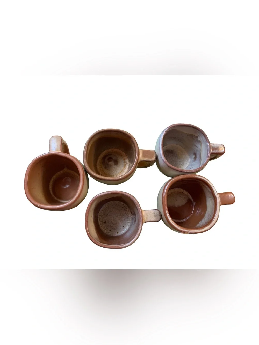 Set of 5 Vintage MCM Frankoma Plainsman Coffee Mugs 5C Desert Gold Brown Pottery